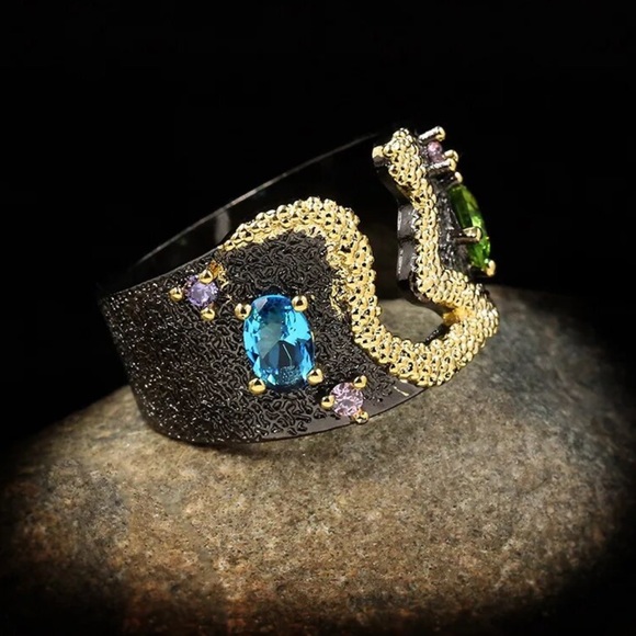 925 Silver Artisan Made Art Deco Ring - Picture 4 of 8